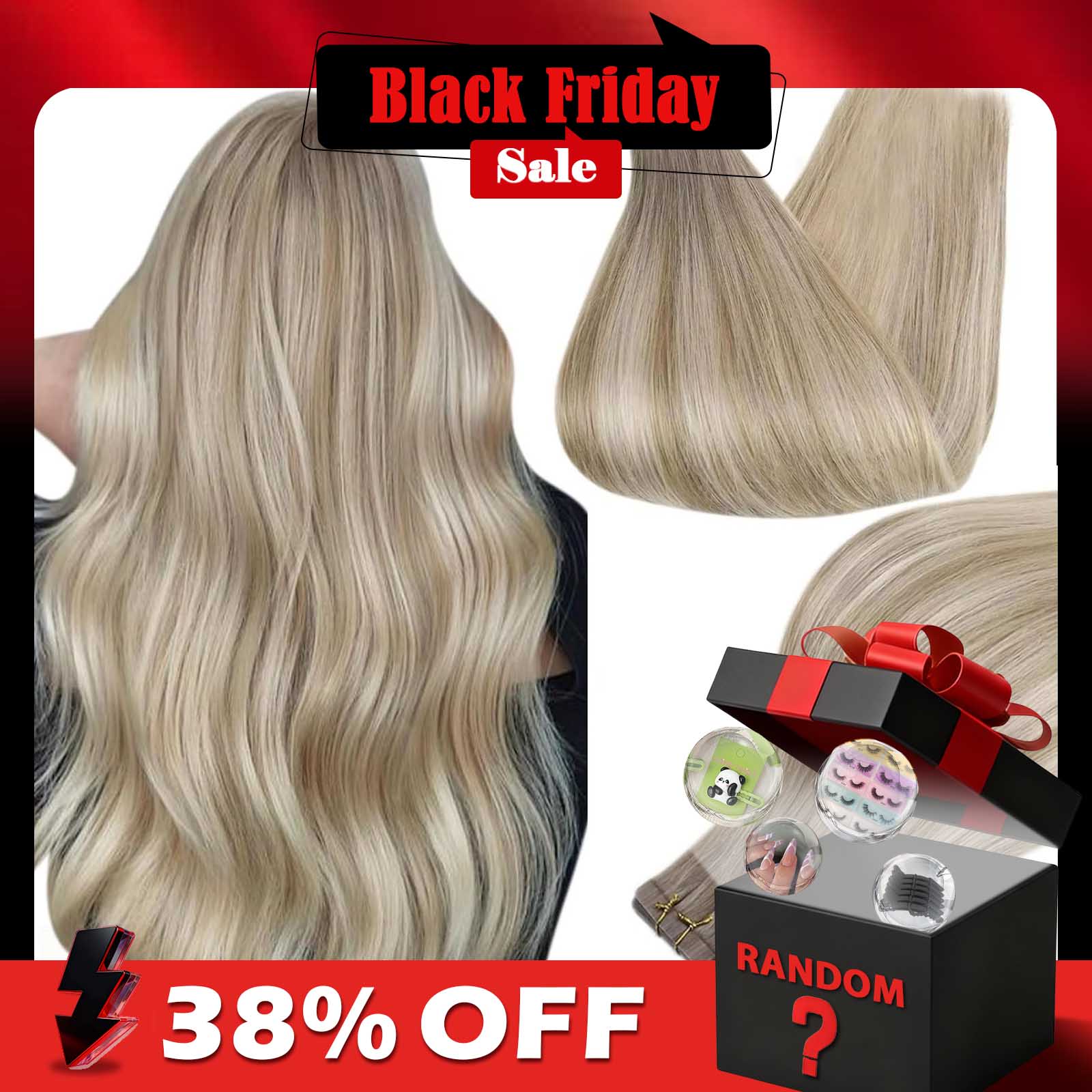 Invisible Tape In Extensions Real Hair - Полный блеск Лента для наращивания человеческих