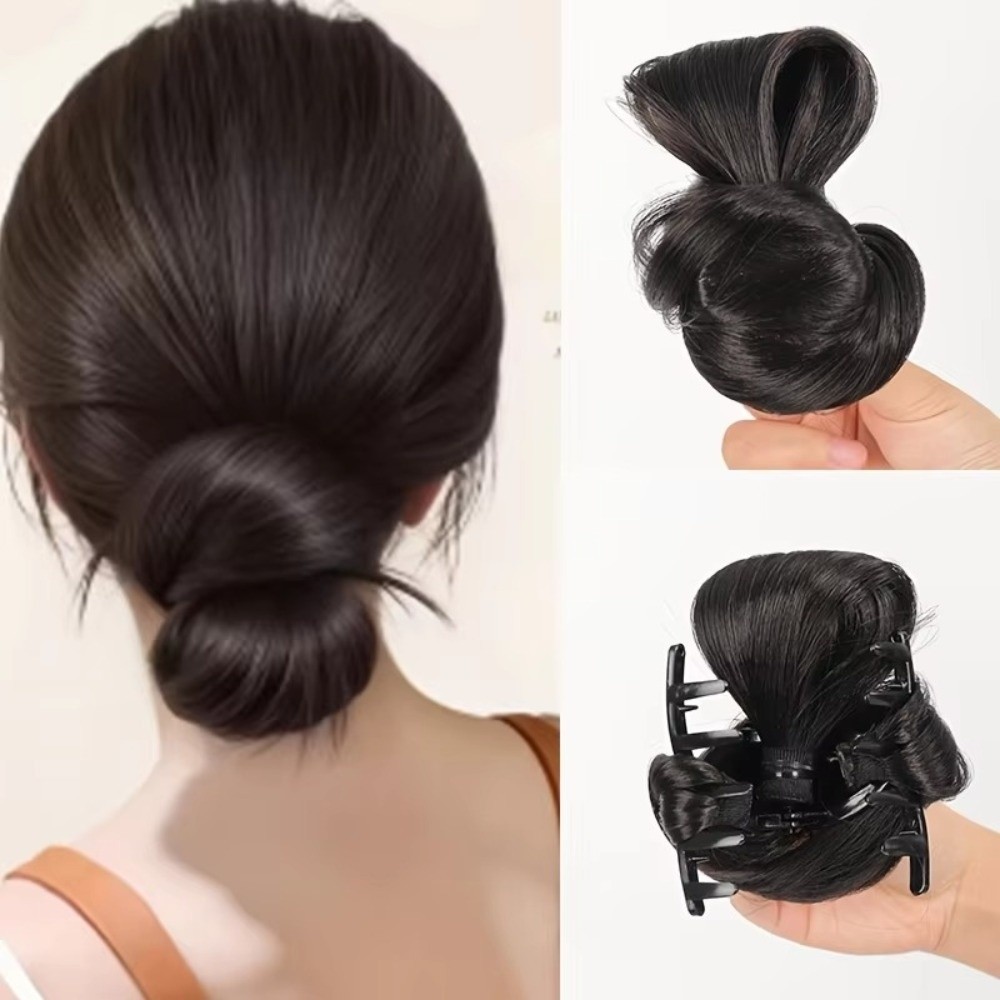 Claw Clip Messy Bun Hair Piece - Парик в виде натуральных синтетических волос,