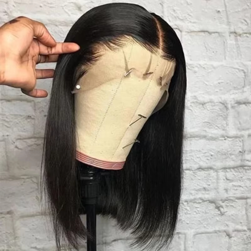 Pre Parted 13X4 Lace Front Bob Wig - Короткий прямой парик из бразильских волос