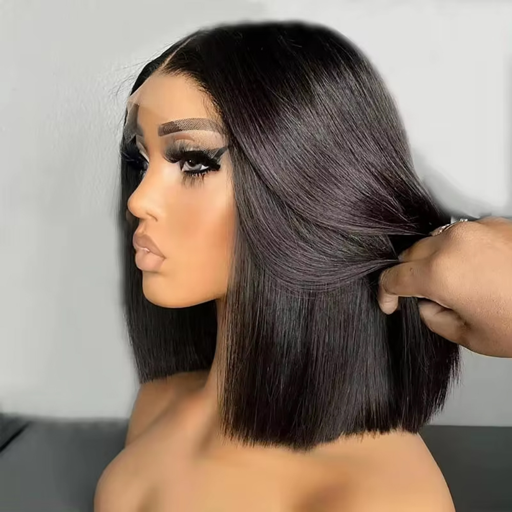 Pre Parted 13X4 Lace Front Bob Wig - Бразильский прямой парик-боб 13x4 с кружевной