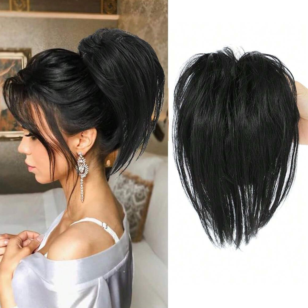 Claw Clip Messy Bun Hair Piece - Синтетический небрежный прямой хвост-шиньон на заколке,