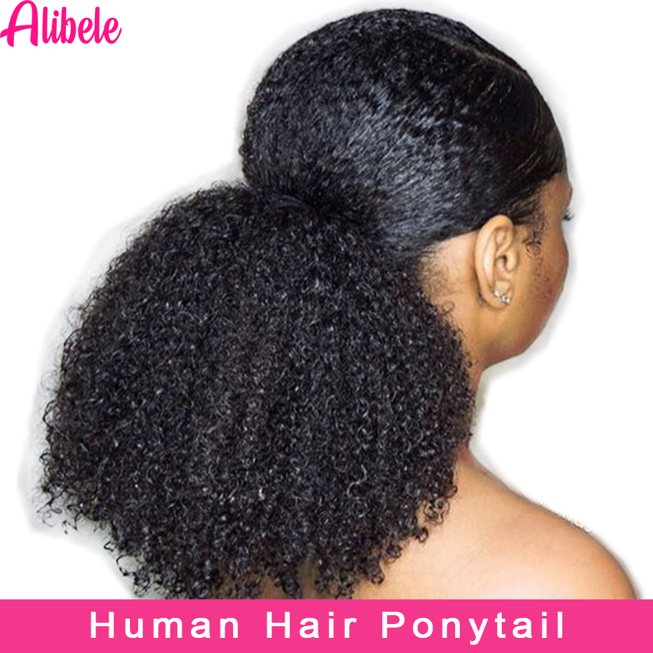 Seamless Clip In Hair Extensions Human Hair - Alibele Mogolian афро кудрявые накладные человеческие