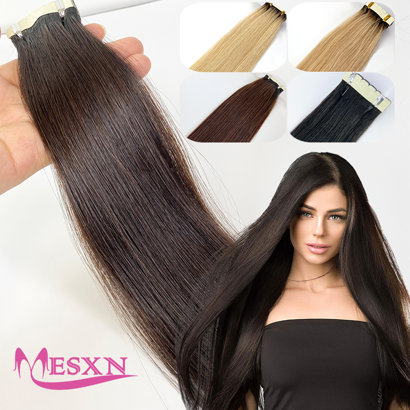 Invisible Tape In Extensions Real Hair - Прямые Мини-ленты для наращивания человеческих волос,