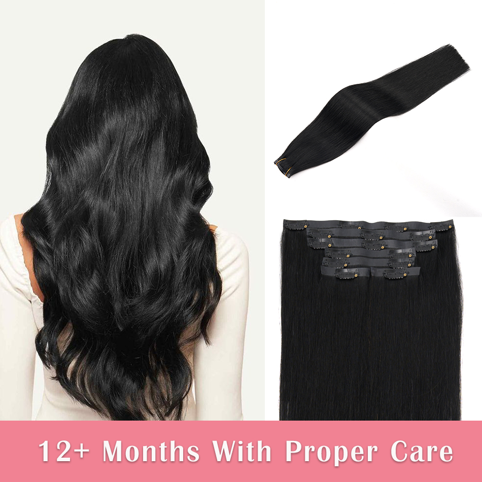 Seamless Clip In Hair Extensions Human Hair - Бесшовные накладные пряди из натуральных человеческих