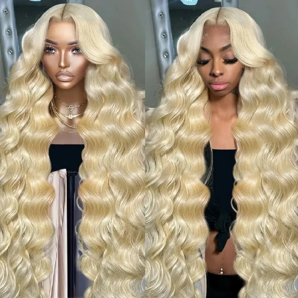 613 Blonde Body Wave Lace Front Wig - 46-дюймовые HD-парики из светлых волос 613