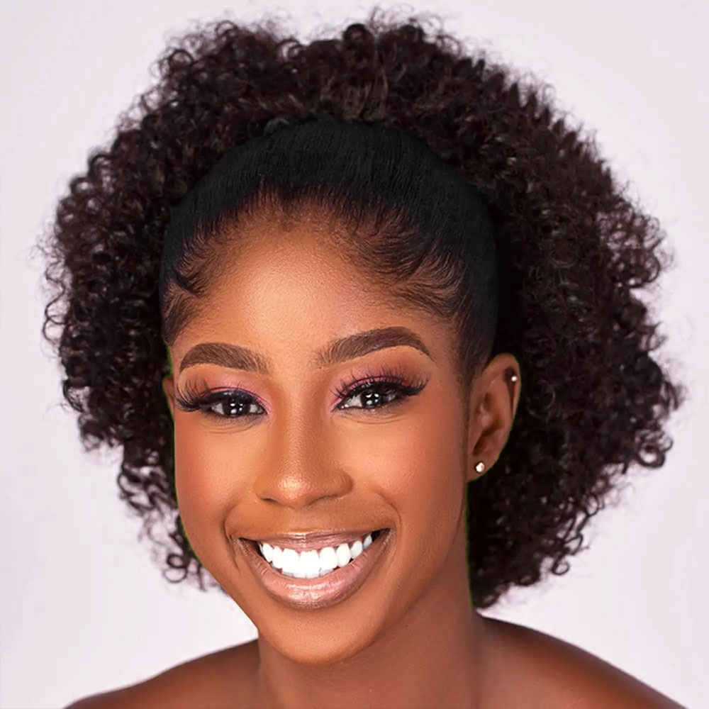 Drawstring Afro Curly Puff Ponytail - Афро-пучок с завитками на шнурке для
