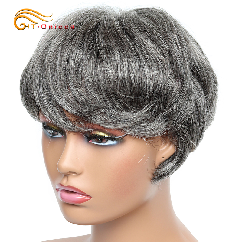 Short Pixie Cut Wig Human Hair Cheap - Дешевый короткий парик, прямые человеческие волосы,
