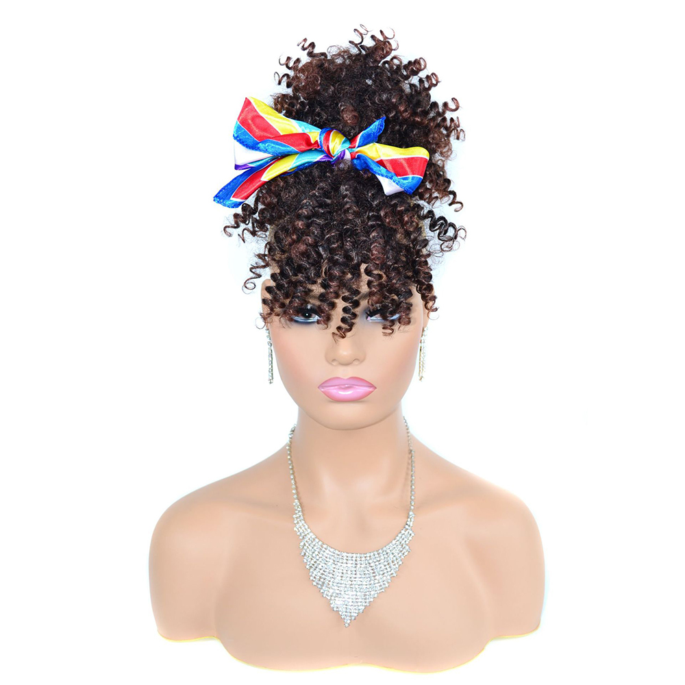 Drawstring Afro Curly Puff Ponytail - Синтетический мини-пучок для волос с завязками,