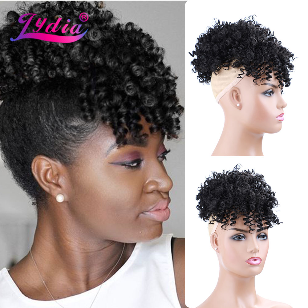 Drawstring Afro Curly Puff Ponytail - Синтетический высокий пышный афро-кудрявый хвост Lydia