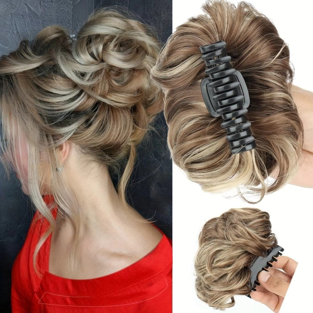 Claw Clip Messy Bun Hair Piece - Заколка-краб для небрежного пучка, синтетический волнистый