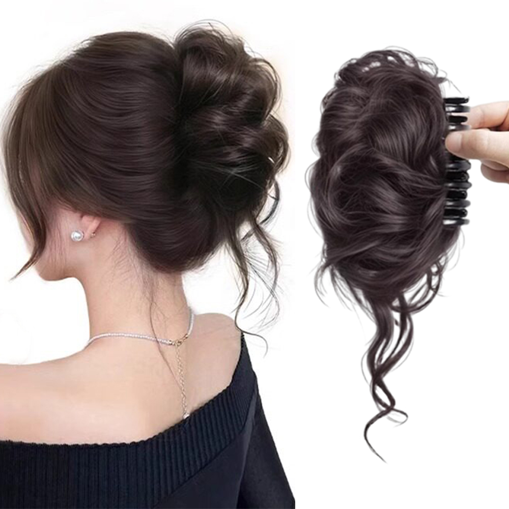 Claw Clip Messy Bun Hair Piece - Элегантный накладной пучок-шиньон на заколке-крабе, 1