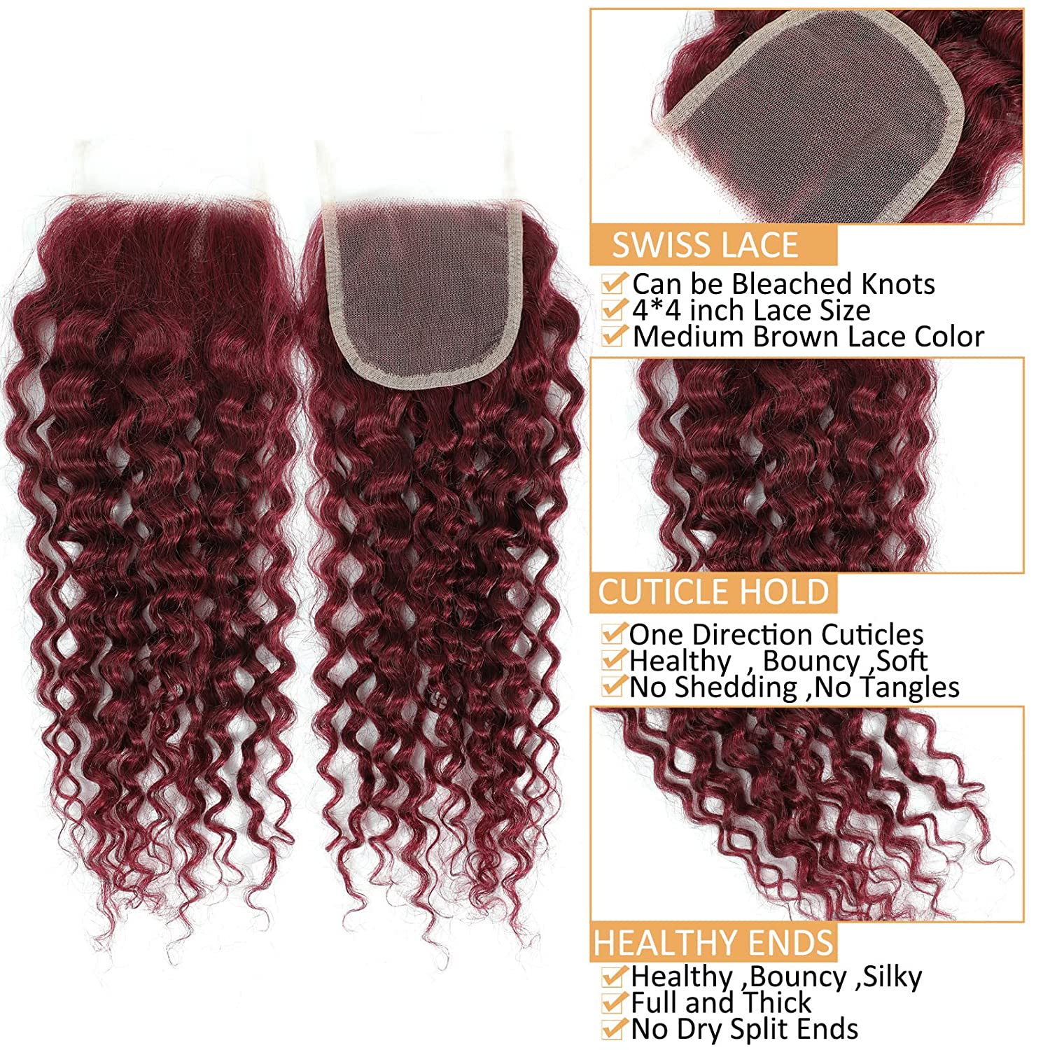 Наборы волос 12A Water Wave с  – обзор и цена Deep Wave 3 Bundles With Closure