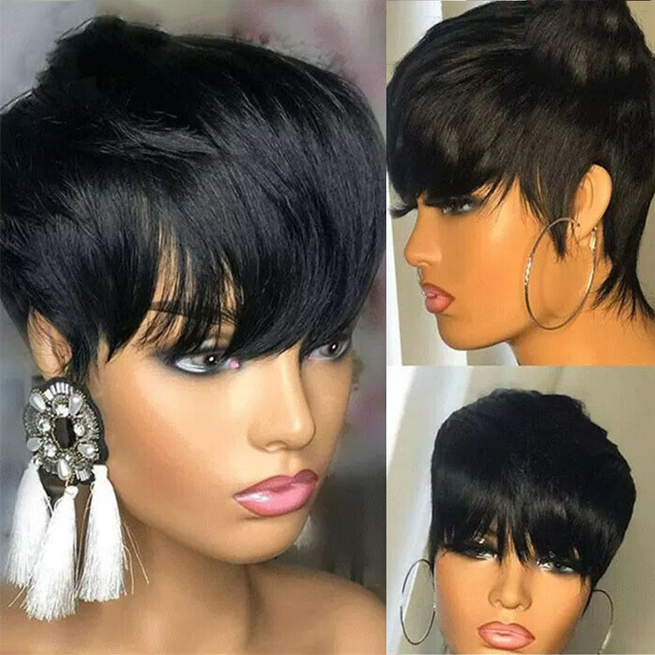 Короткие парики из натуральных – обзор и цена Short Pixie Cut Wig Human Hair Cheap