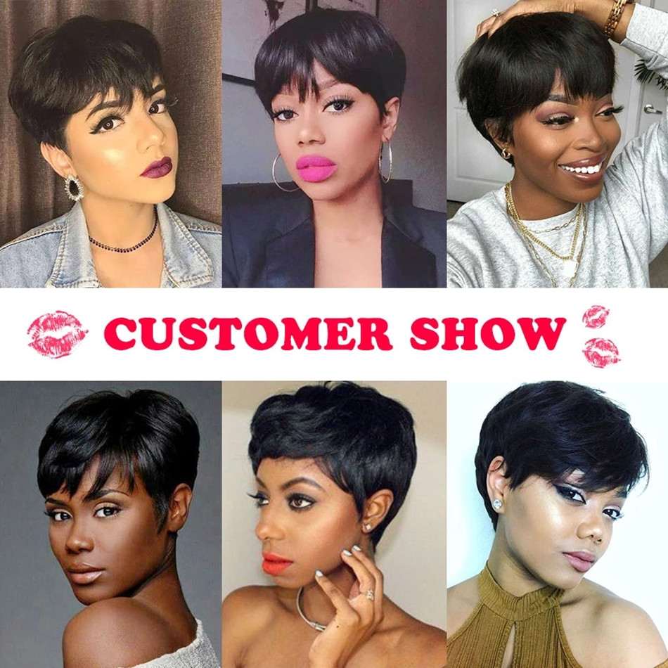 Короткие парики из натуральных – обзор и цена Short Pixie Cut Wig Human Hair Cheap