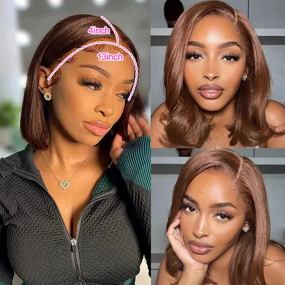 13X4 Шоколадно-коричневый прям – обзор и цена Glueless Wear And Go Human Hair Wig