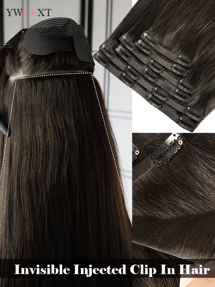 Невидимые заколки для наращива – обзор и цена Seamless Clip In Hair Extensions Human Hair