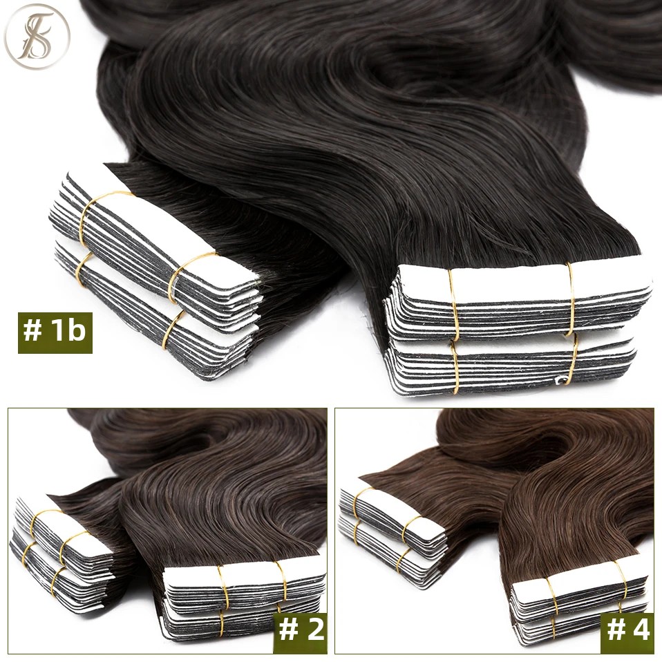 TESS 20 шт. волнистая лента дл – обзор и цена Invisible Tape In Extensions Real Hair