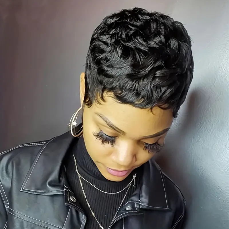 Короткий парик-пикси с кудрями – обзор и цена Short Pixie Cut Wig Human Hair Cheap