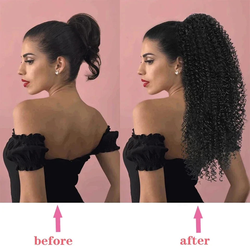 Длинный курчавый вьющийся хвос – обзор и цена Drawstring Afro Curly Puff Ponytail