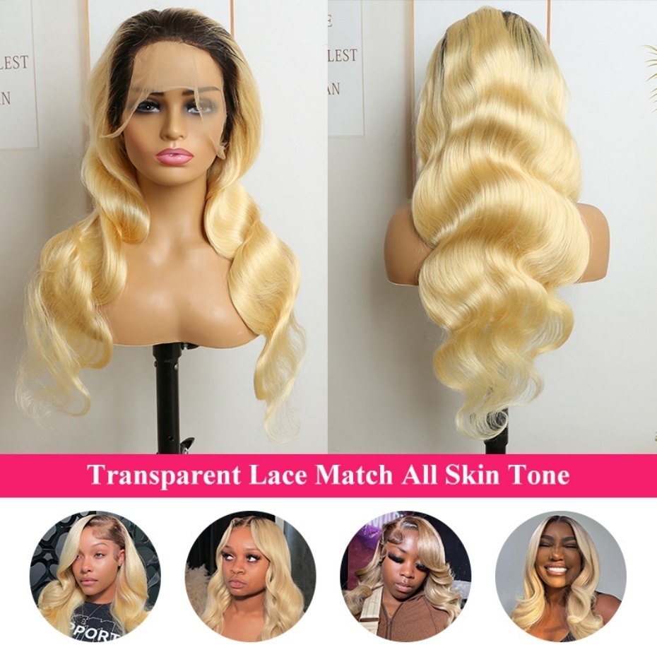 Парики из натуральных волос 1B – обзор и цена 613 Blonde Body Wave Lace Front Wig