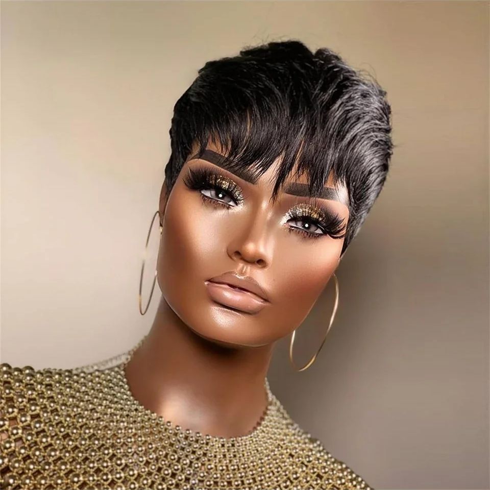 Короткий прямой парик Боб Пари – обзор и цена Short Pixie Cut Wig Human Hair Cheap