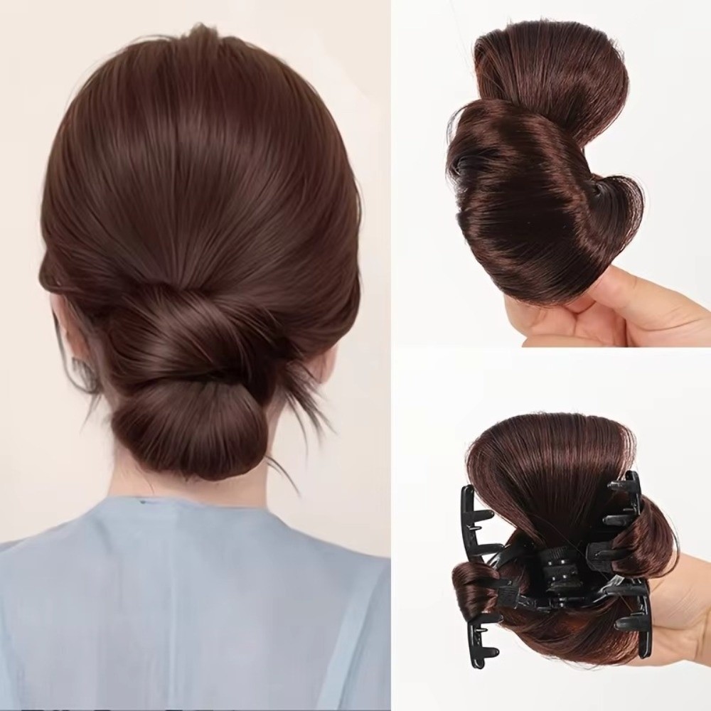 Парик в виде натуральных синте – обзор и цена Claw Clip Messy Bun Hair Piece