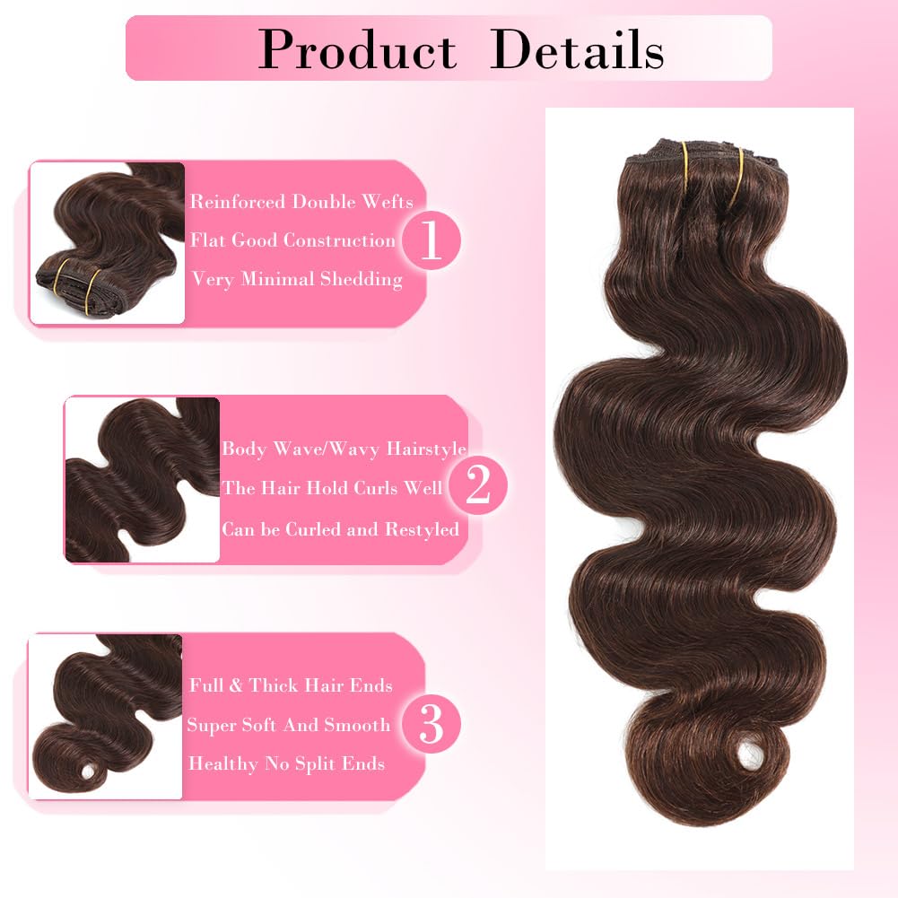 # 4 шоколадно-коричневых закол – обзор и цена Seamless Clip In Hair Extensions Human Hair