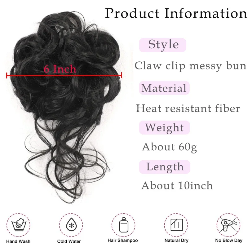 Грязный пучок волос для женщин – обзор и цена Claw Clip Messy Bun Hair Piece