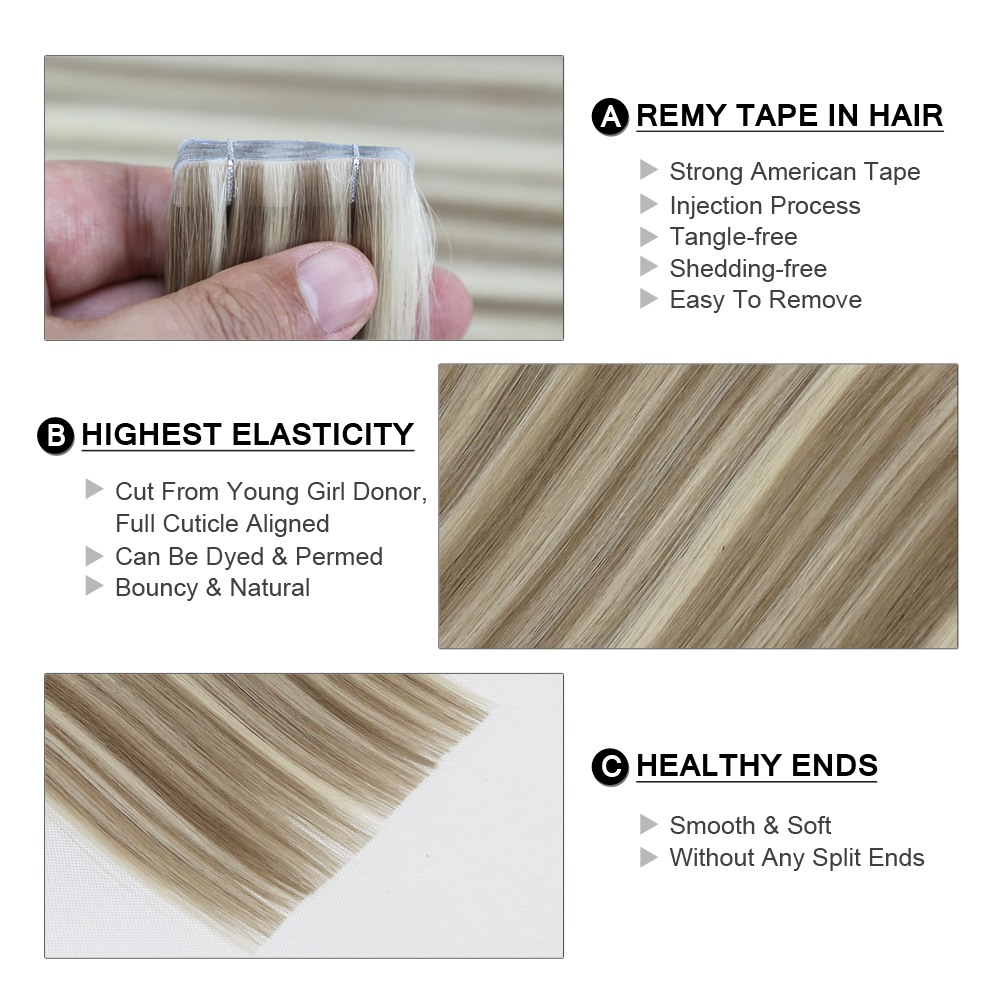 Невидимые ленточные накладные  – обзор и цена Invisible Tape In Extensions Real Hair