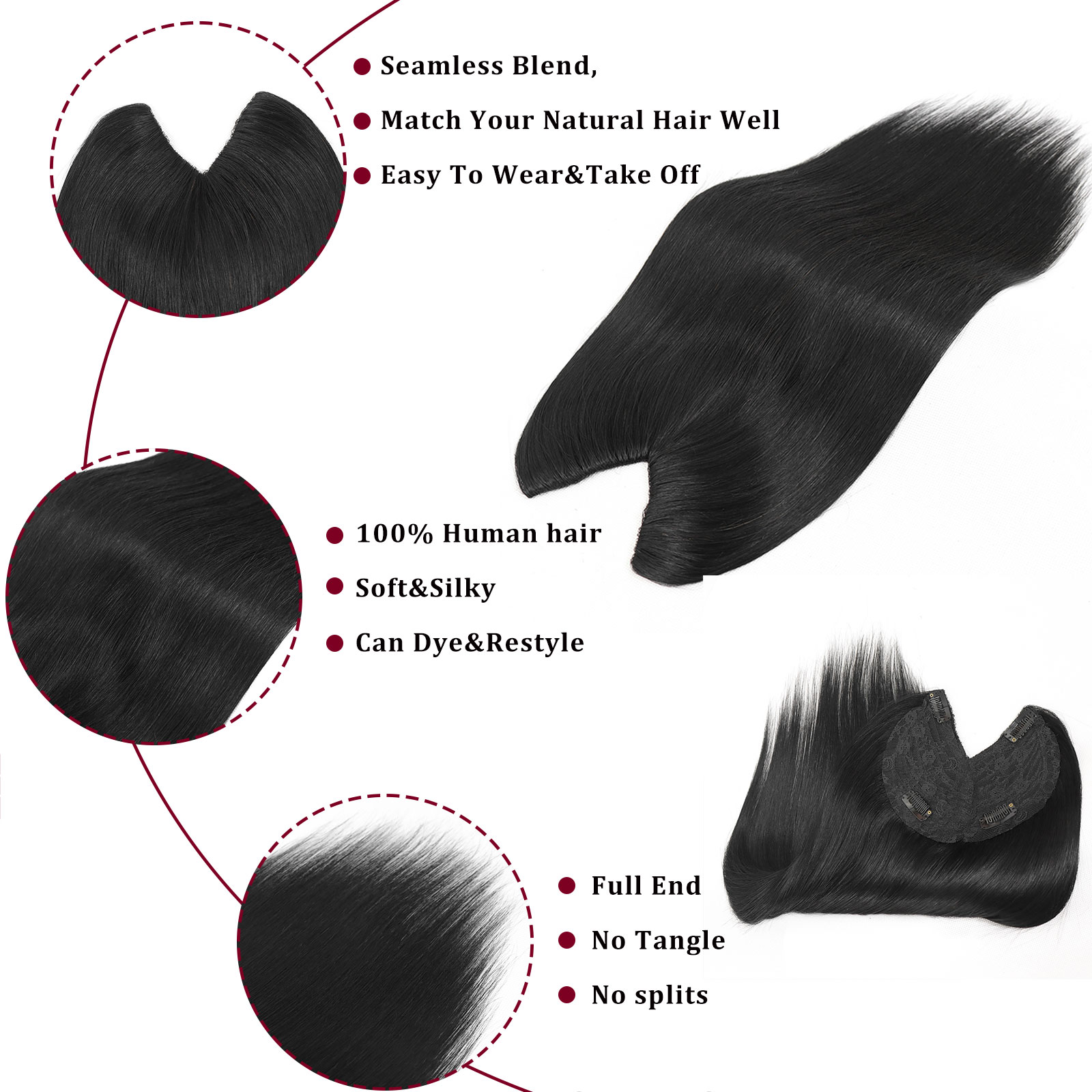 Накладные пряди из натуральных – обзор и цена Seamless Clip In Hair Extensions Human Hair