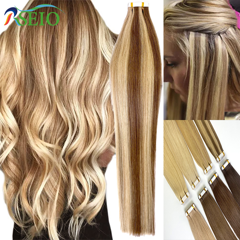 Прямые накладные человеческие  – обзор и цена Invisible Tape In Extensions Real Hair