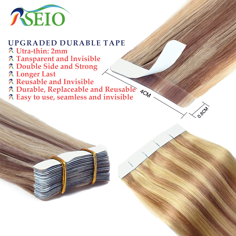 Прямые накладные человеческие  – обзор и цена Invisible Tape In Extensions Real Hair