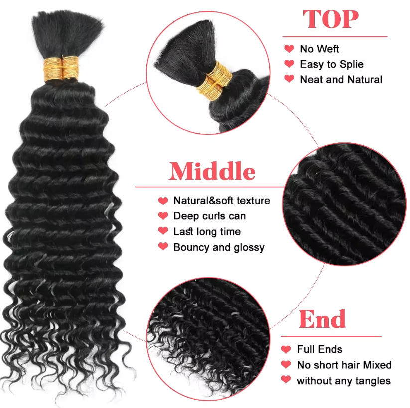 Натуральные волосы для плетени – обзор и цена Water Wave Bulk Human Hair For Braiding