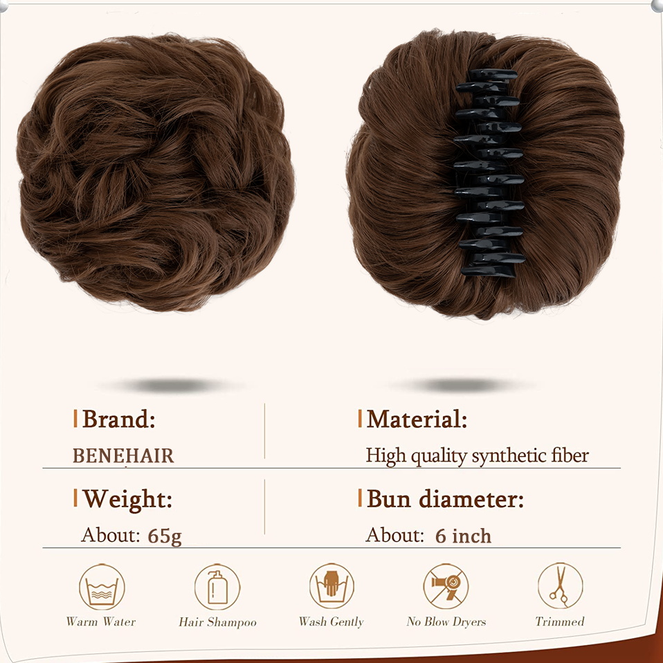 Benehair, беспорядочный пучок  – обзор и цена Claw Clip Messy Bun Hair Piece