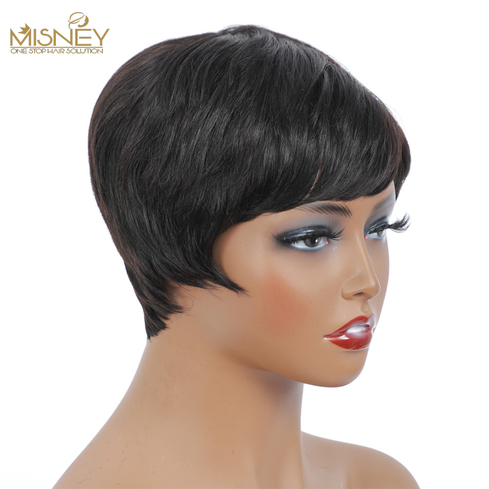Женский парик с челкой, без кл – обзор и цена Short Pixie Cut Wig Human Hair Cheap