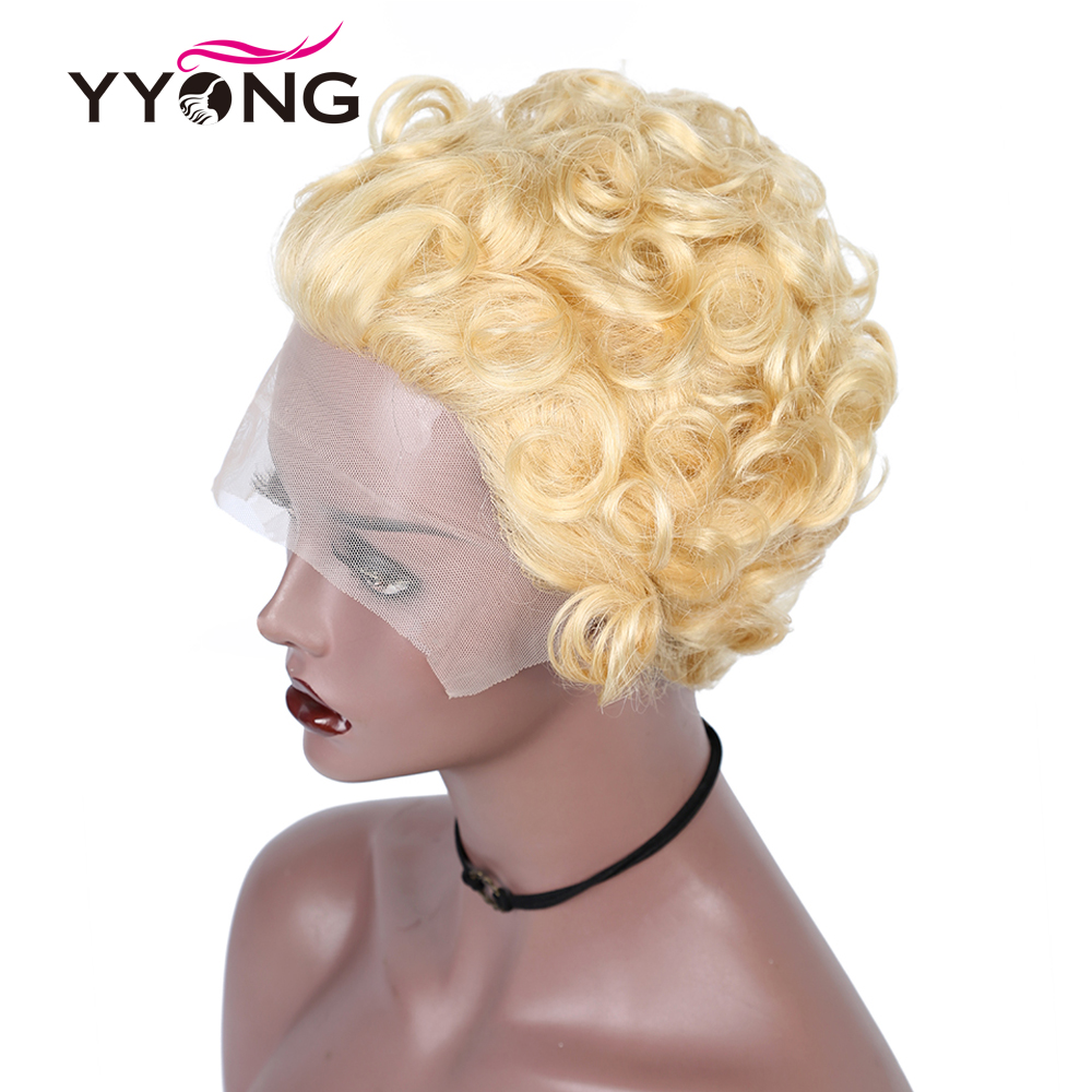 613 Медовый блондин, стрижка п – обзор и цена Short Pixie Cut Wig Human Hair Cheap