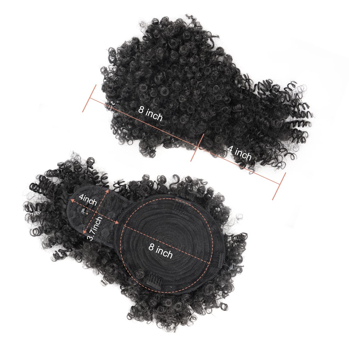 Афро-пуховка Синтетический хво – обзор и цена Drawstring Afro Curly Puff Ponytail