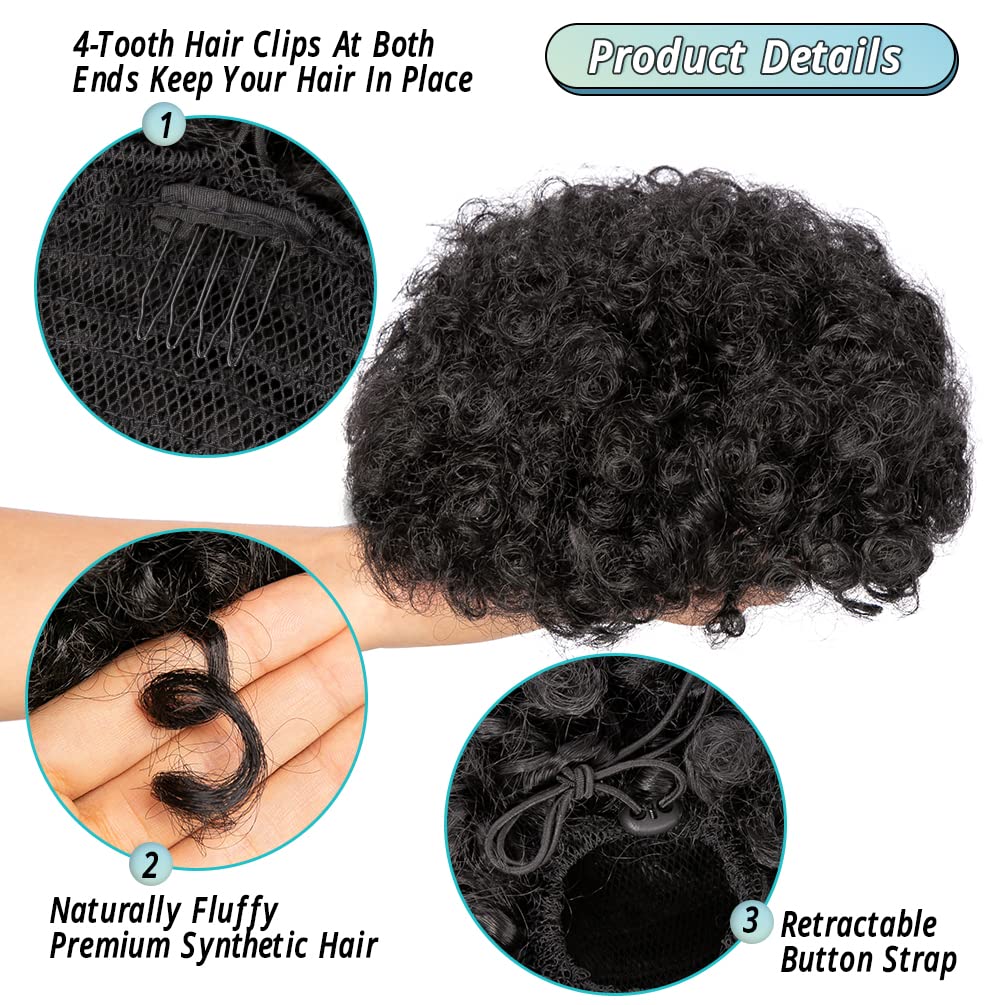 6-дюймовые афро пышные хвостик – обзор и цена Drawstring Afro Curly Puff Ponytail