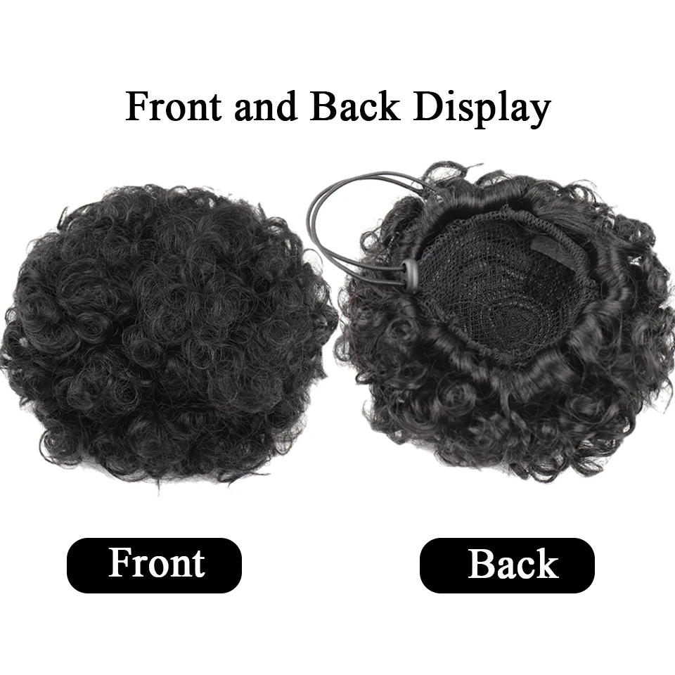 Накладной афро-хвост на завязк – обзор и цена Drawstring Afro Curly Puff Ponytail