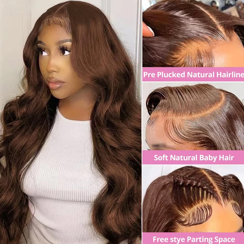 Шоколад # Парик Body Wave из 1 – обзор и цена Hd Lace Frontal Wig Human Hair Pre Plucked
