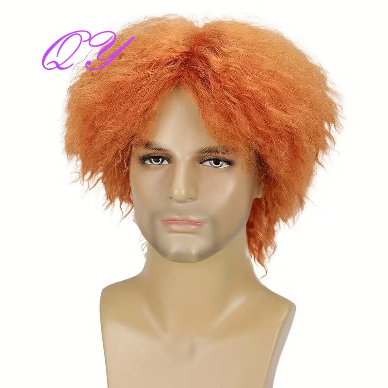 Мужской короткий оранжевый пуш – обзор и цена Synthetic Wigs