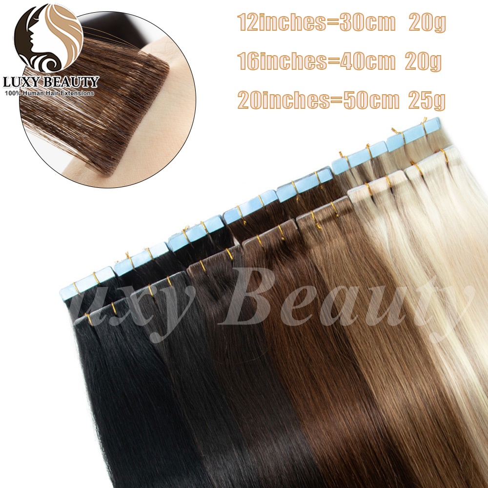 Коричневые невидимые ленточные – обзор и цена Invisible Tape In Extensions Real Hair