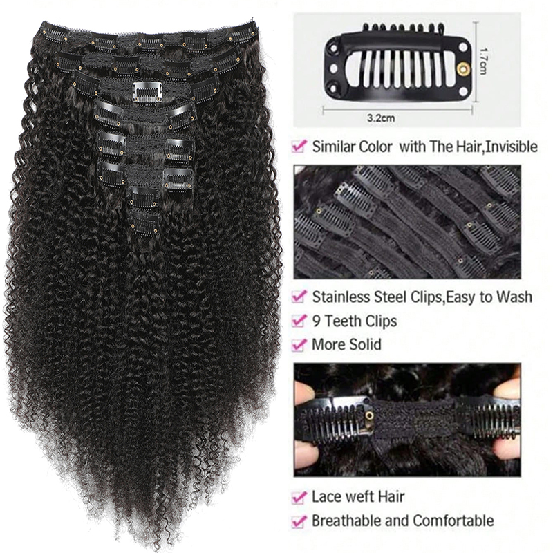 Афро-заколка для наращивания ч – обзор и цена Seamless Clip In Hair Extensions Human Hair