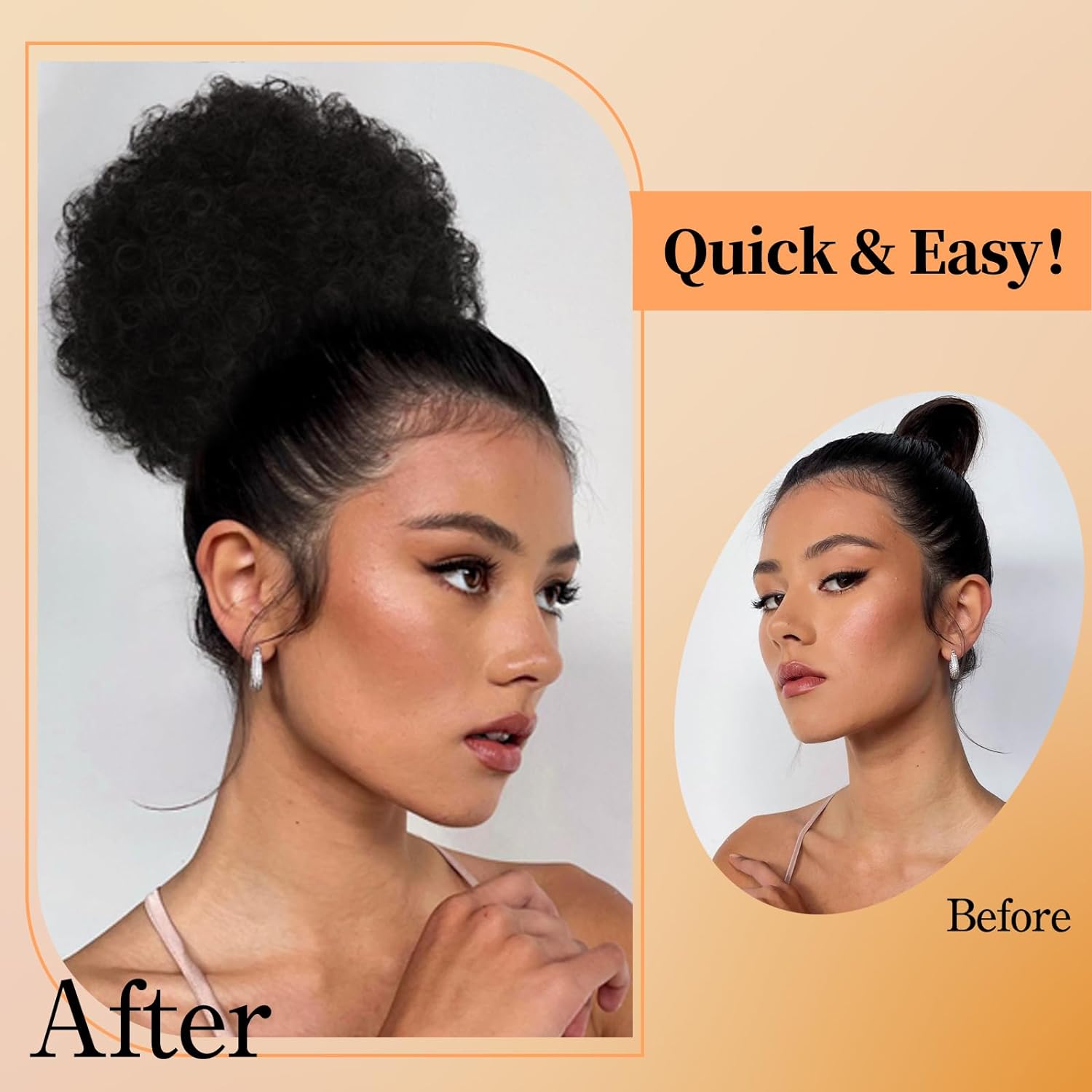 Афро-пушистый хвост на шнурке  – обзор и цена Drawstring Afro Curly Puff Ponytail