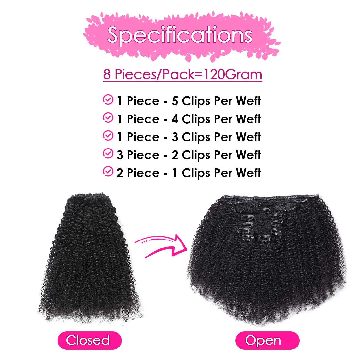 Афро-кудрявые человеческие вол – обзор и цена Seamless Clip In Hair Extensions Human Hair