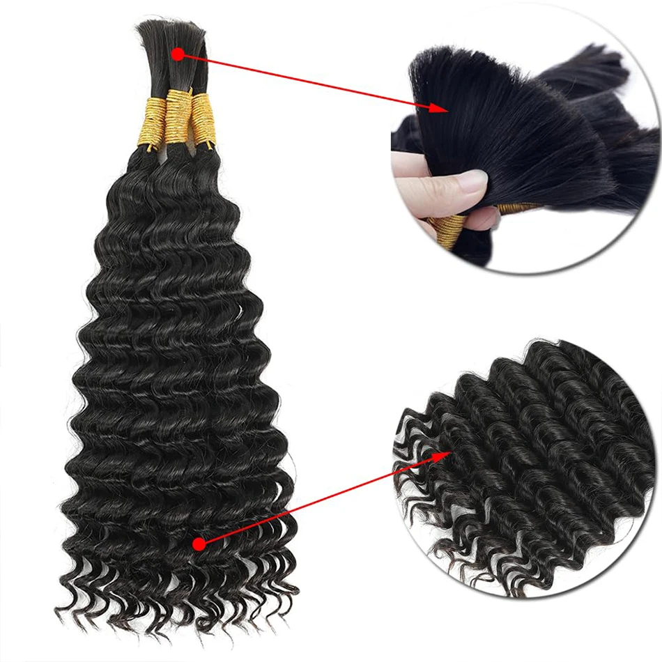 Волосы для плетения из натурал – обзор и цена Water Wave Bulk Human Hair For Braiding