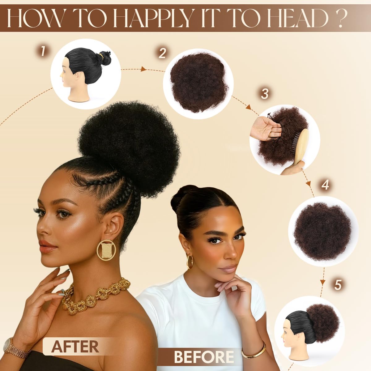 Синтетический афро-пучок на шн – обзор и цена Drawstring Afro Curly Puff Ponytail