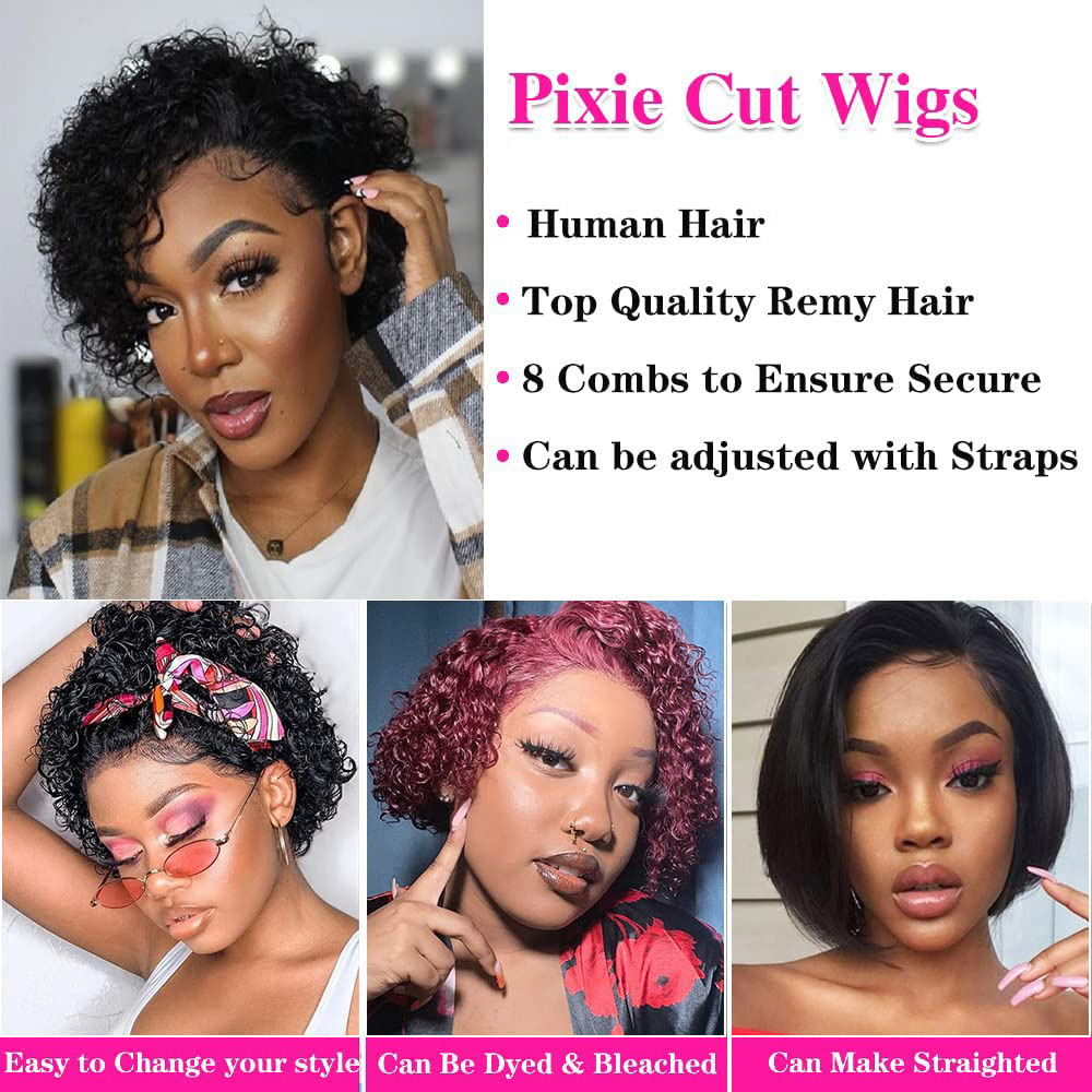 Парик пикси-каре 13x4, кудрявы – обзор и цена Short Pixie Cut Wig Human Hair Cheap