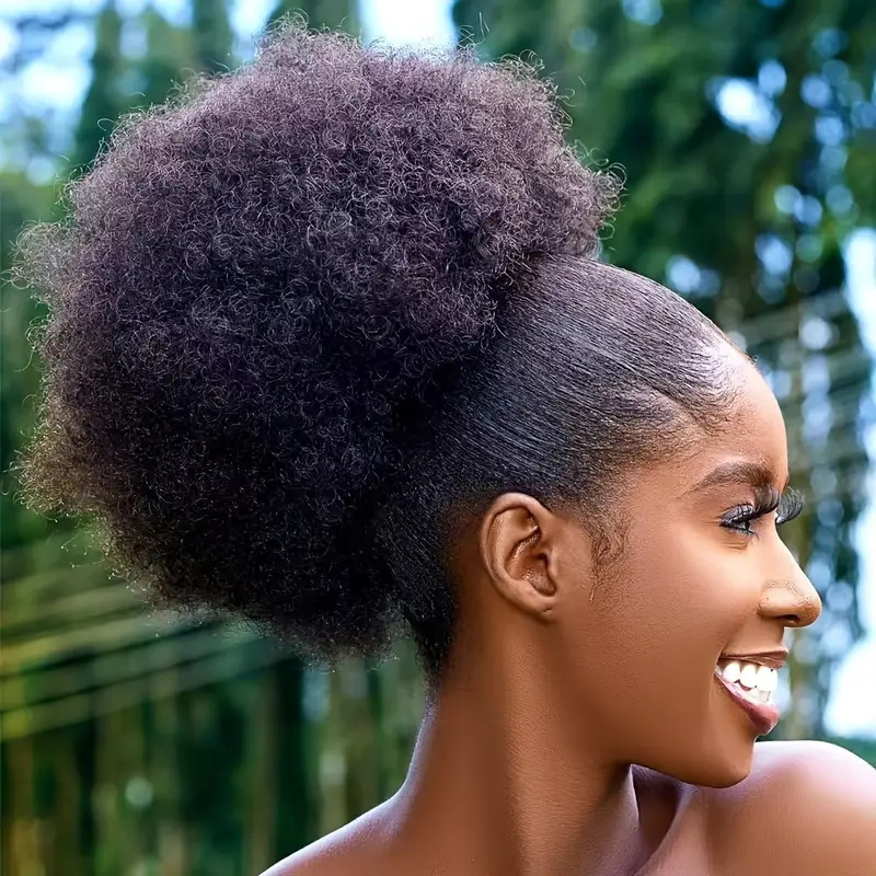 1 шт. женский 10-дюймовый афро – обзор и цена Drawstring Afro Curly Puff Ponytail