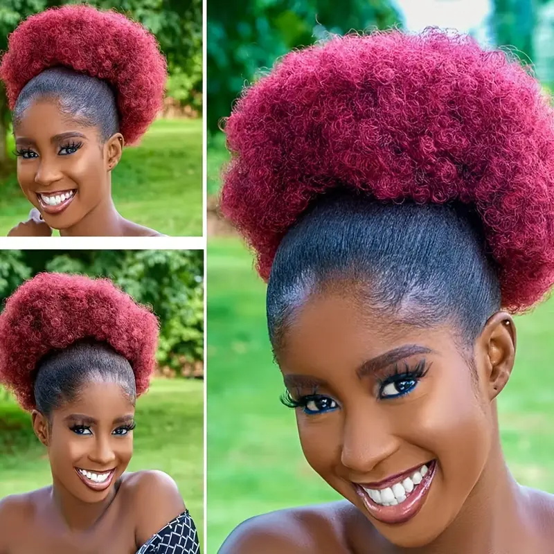 1 шт. женский 10-дюймовый афро – обзор и цена Drawstring Afro Curly Puff Ponytail
